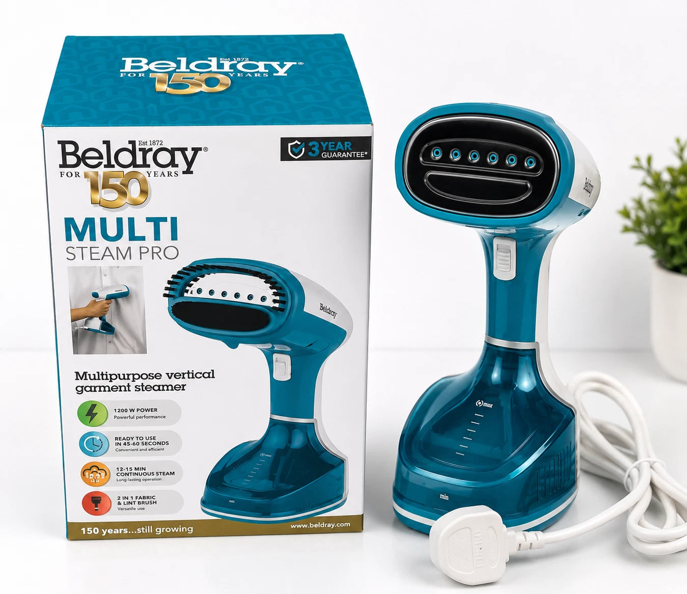 Beldray Multi Steam Pro Garment Steamer 1200W 260ml Handheld Clothes Steamer