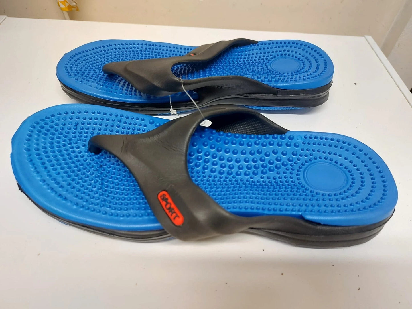 Sporty Black and Blue Flip-Flops for Men (Size 43) (UK Size 8) – Comfortable and Anti-Slip