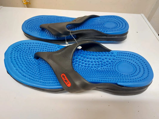 Sporty Black and Blue Flip-Flops for Men (Size 43) (UK Size 8) – Comfortable and Anti-Slip