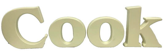 Ceramic “Cook” Kitchen Letters Cream Decorative Freestanding Sign