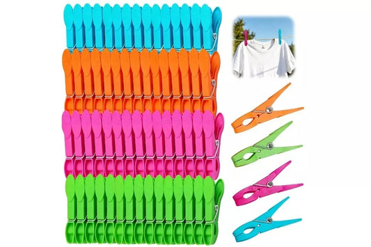 60 Pack Strong Plastic Clothes Pegs Washing Line Laundry Indoor Outdoor Drying