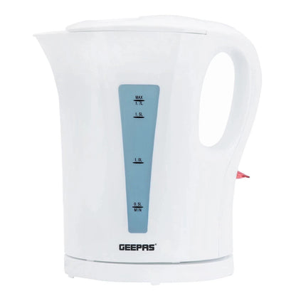 1.7L Geepas 2200W Rapid Boil Jug White Cordless Electric Kettle