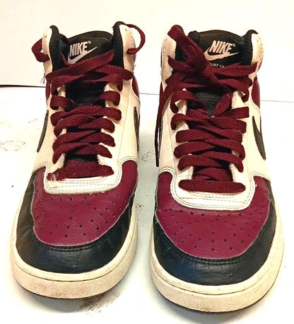 Nike Court Vision Mid Trainers Burgundy & White UK 7 / EU 41 High Top Sneakers