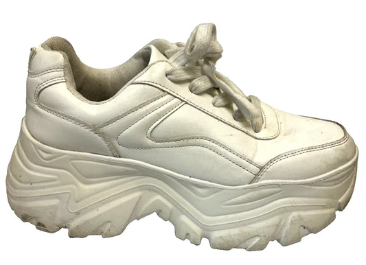 Primark Women’s White Chunky Platform Trainers – Size UK 9/EU 43