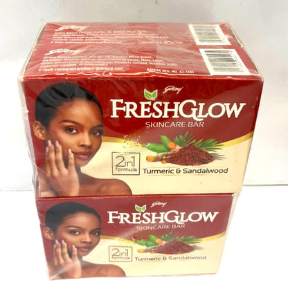 4 x FreshGlow Turmeric & Sandalwood Skincare Cleansing Soap Bars