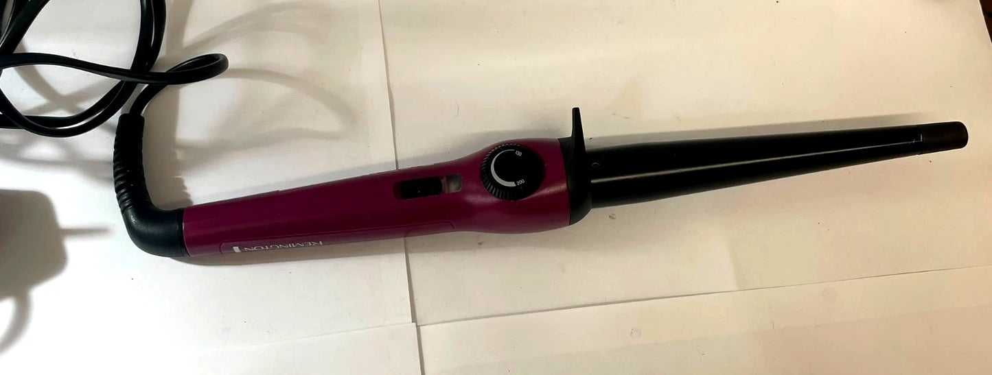 Remington Curl Create CI52W0 Conical Hair Curling Wand Purple Black Adjustable