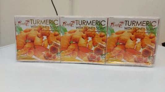 3 x soft Turmeric with Honey Soap – Natural Radiance & Gentle Care