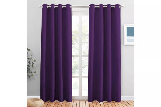 PONY DANCE Purple Blackout Curtains – Pair of 2 Panels