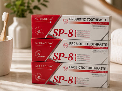 2 x AstraGlow SP-8 Probiotic Toothpaste - 100g Each