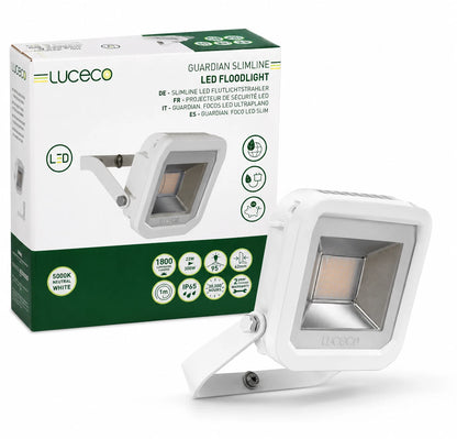 Luceco Guardian Slimline LED Floodlight 22W 1800 Lumens 5000K White IP65