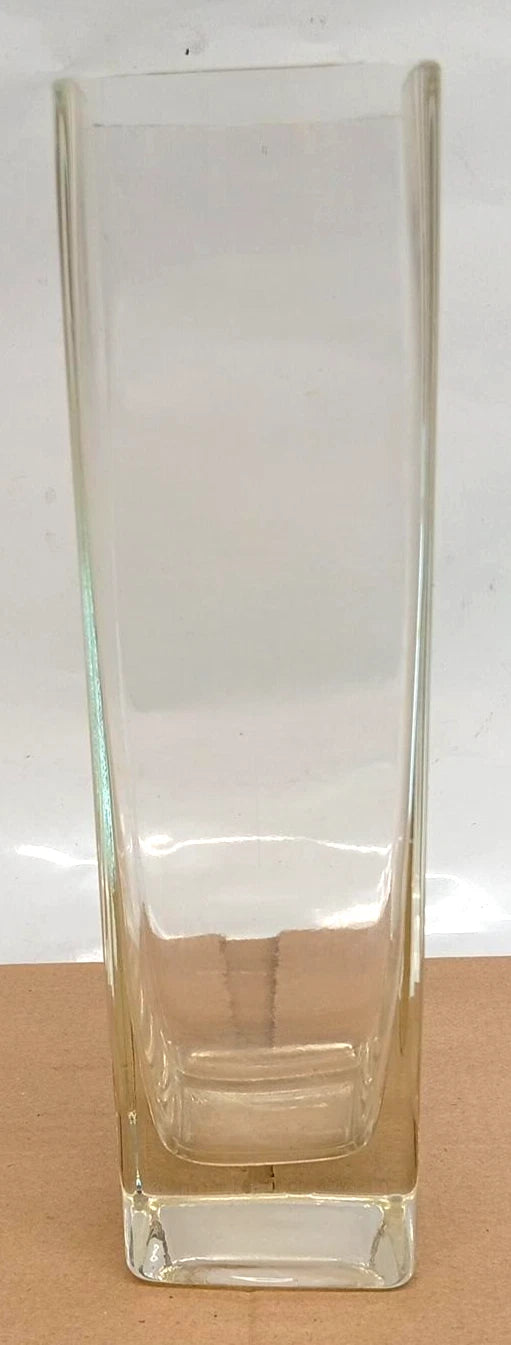 Tall Clear Glass Flower Vase – Modern Rectangular Design