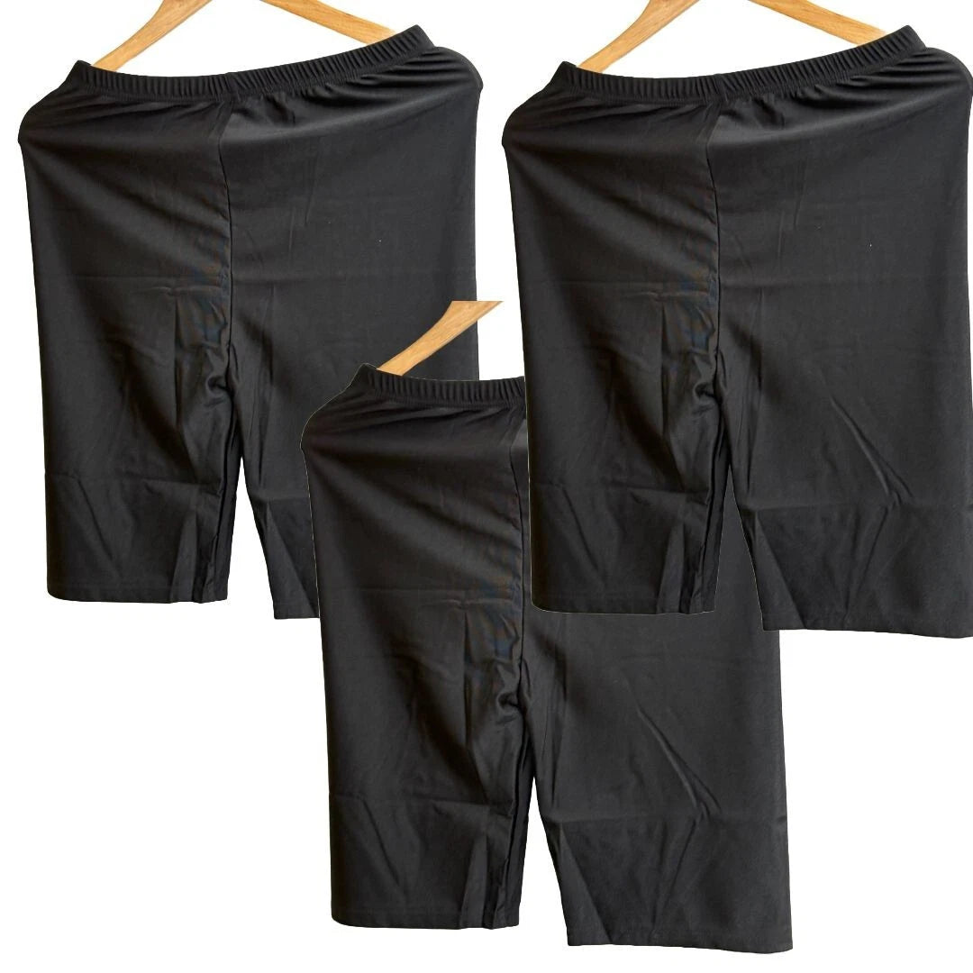 Women's Seamless Tight Shorts – 3 Pack | Black | Mid-Thigh Length