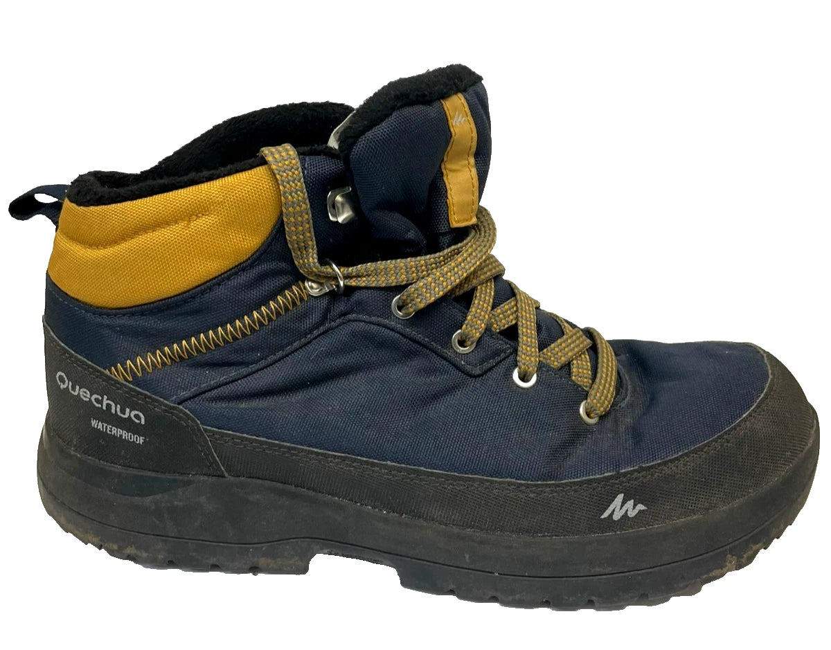 Quechua Blue Yellow Hiking Boots UK 8 EU 42 - Outdoor Walking Shoes