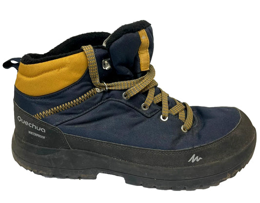 Quechua Blue Yellow Hiking Boots UK 8 EU 42 - Outdoor Walking Shoes