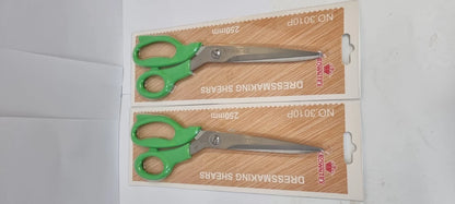 2 x Green Dressmaking Shears – 250mm Fabric Scissors
