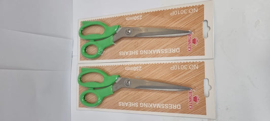 2 x Green Dressmaking Shears – 250mm Fabric Scissors