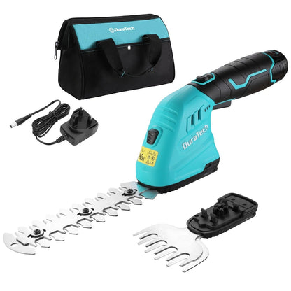 DURATECH 12V Cordless Hedge Trimmer & Grass Shear 2-in-1 Kit