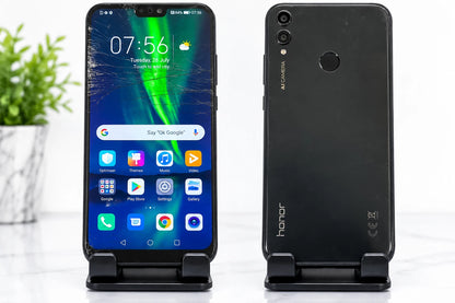 Honor 8X JSN-L21 64GB 4GB RAM Black Android Phone Cracked Screen - Working