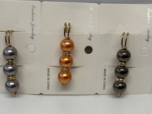 Elegant Hijab & Fashion Pins – Pearl-Style Beads with Rhinestone Detail