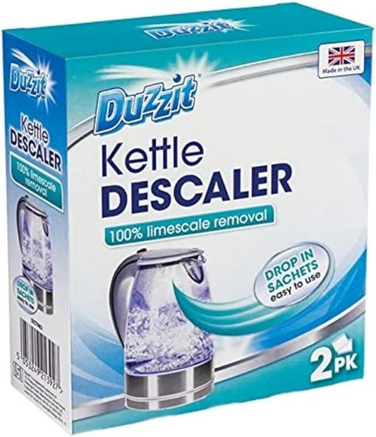 Duzzit Kettle Descaler Limescale Remover Easy To Use Drop In Sachet Pack of 2