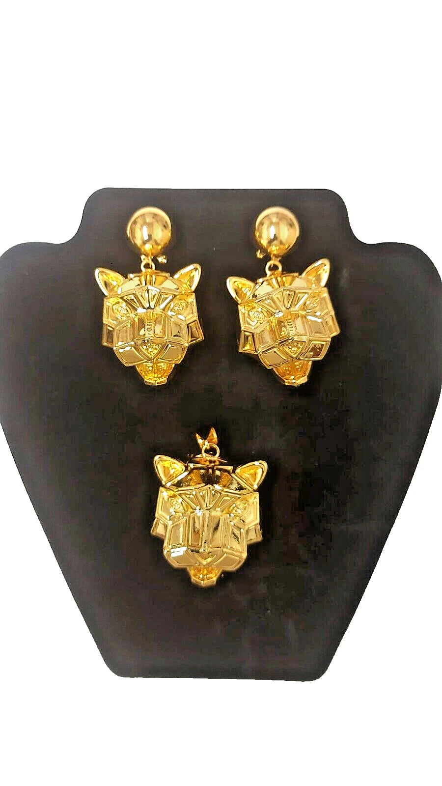 Stylish Women's Fashion Jewelry Set - Gold-Tone Leopard Design