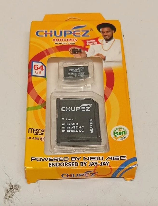 64GB Antivirus MicroSD Memory Card + Adapter – Class 10