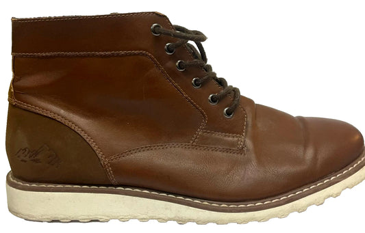 Pull & Bear Brown Leather Boots UK 10.5 EU 45 Men’s Lace Up Casual Ankle Boots