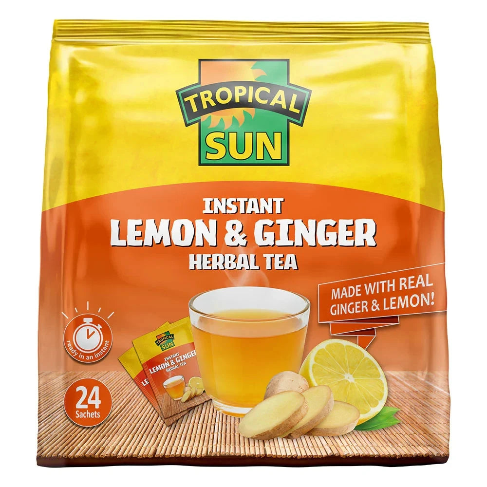 Tropical Sun Instant Lemon & Ginger Drink (24 Sachets x 1 Pack) 18g Each