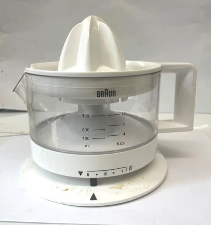 Braun CJ3000 Electric Citrus Juicer – White Compact Juice Extractor