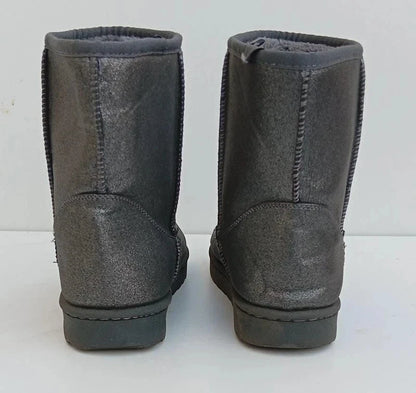 Grey Faux Fur Lined Winter Boots UK 8 EU 42 Mid Calf Warm Snow Boots