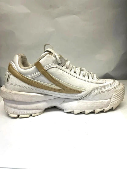 FILA Trainers White Tan UK 5 EU 38 Chunky Sneakers Casual Shoes Retro