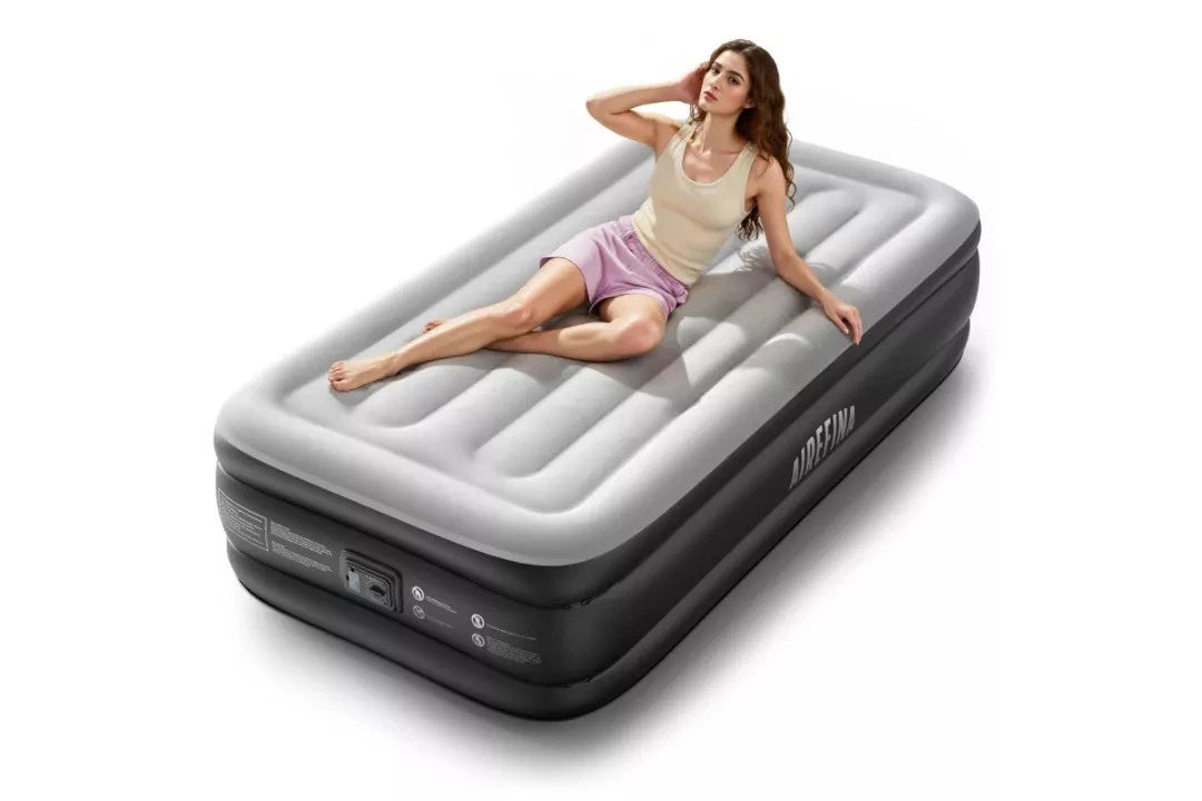 Airefina Single Inflatable Air Mattress Built-In Electric Pump 190x99x46cm