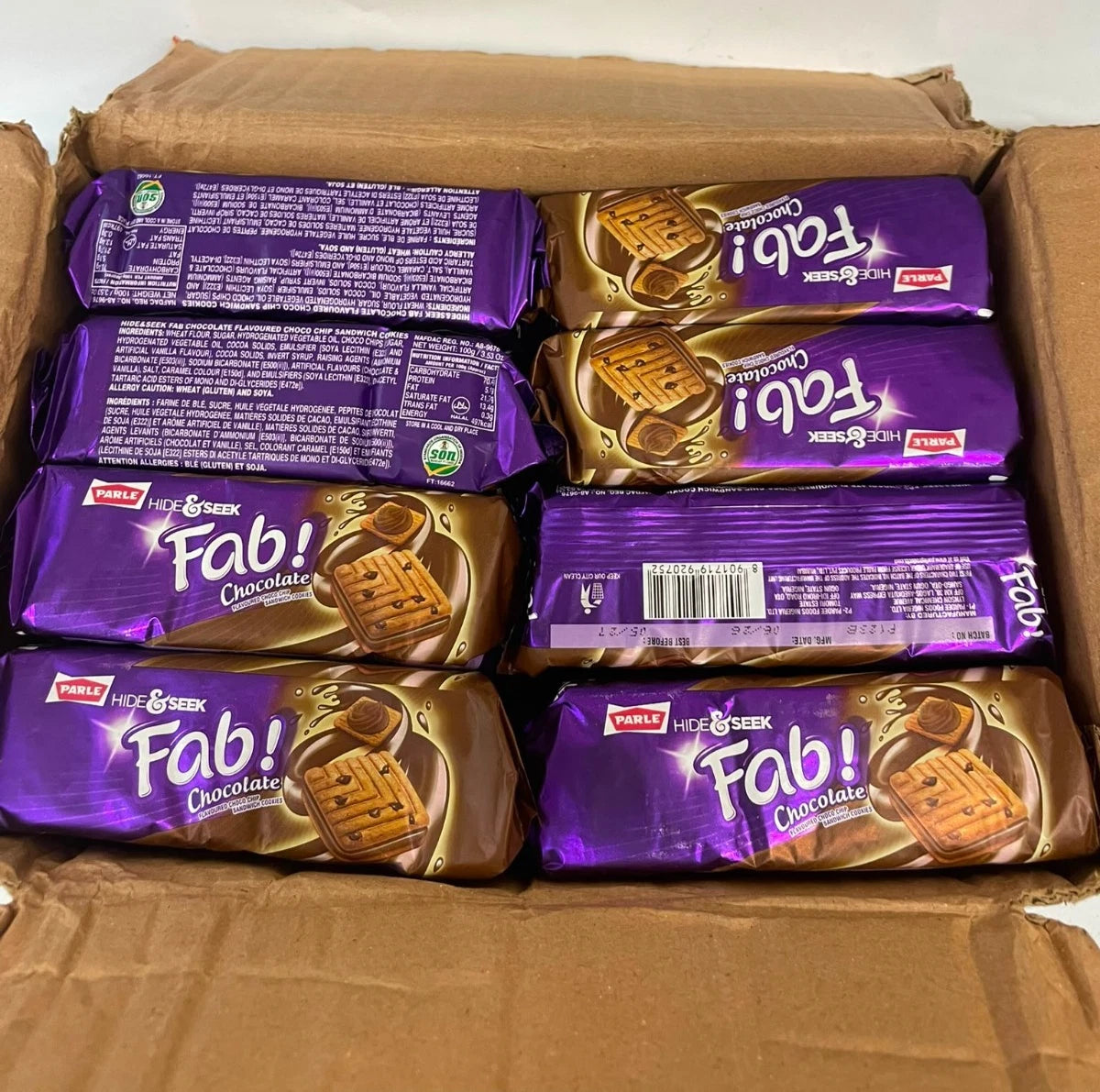 Parle Hide & Seek Fab Chocolate Sandwich Cookies 24 x 100g - Exp. May 2027