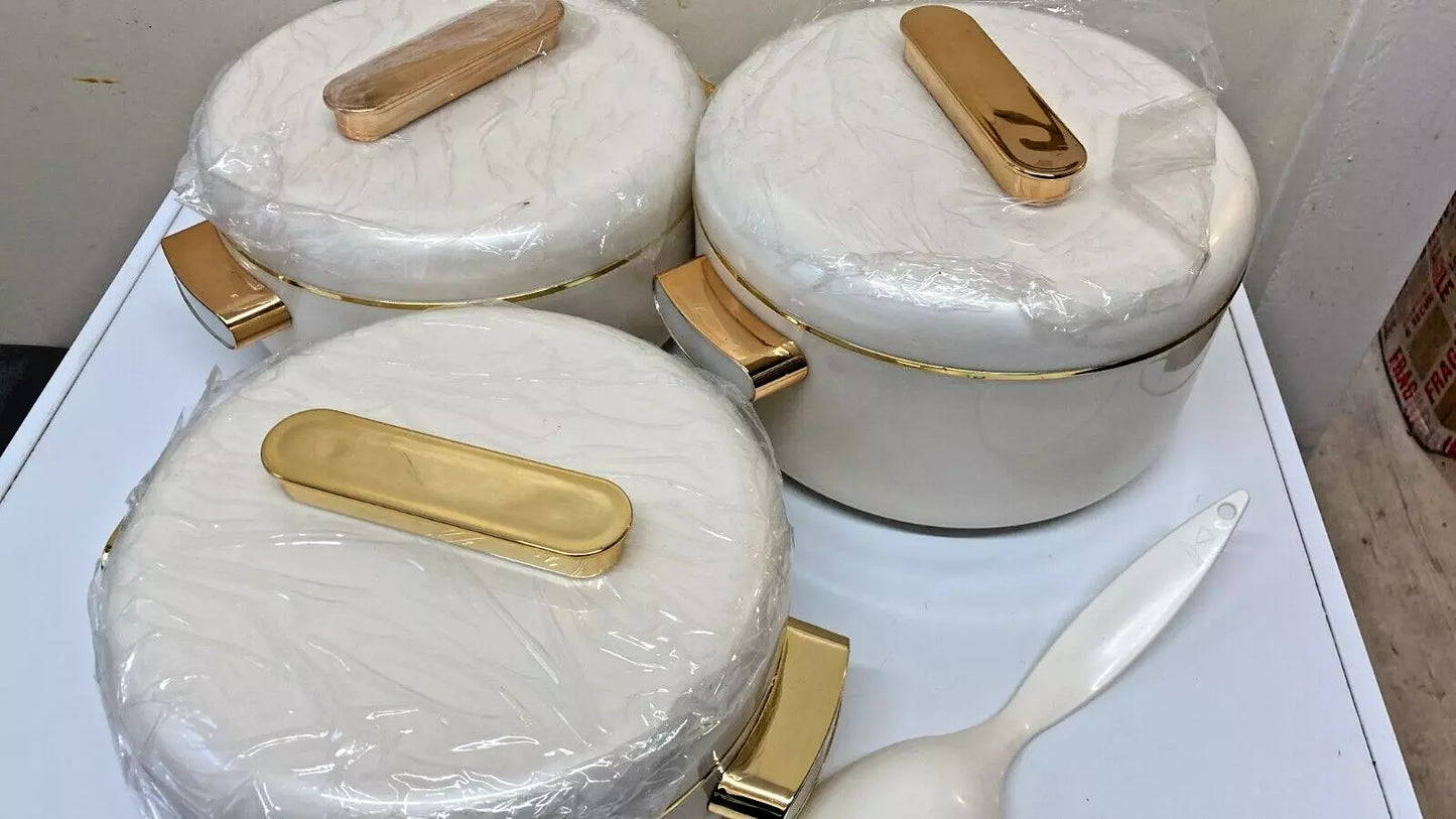 Sheraton Insulated Casserole Set of 3 with serving spoon– Elegant & Durable