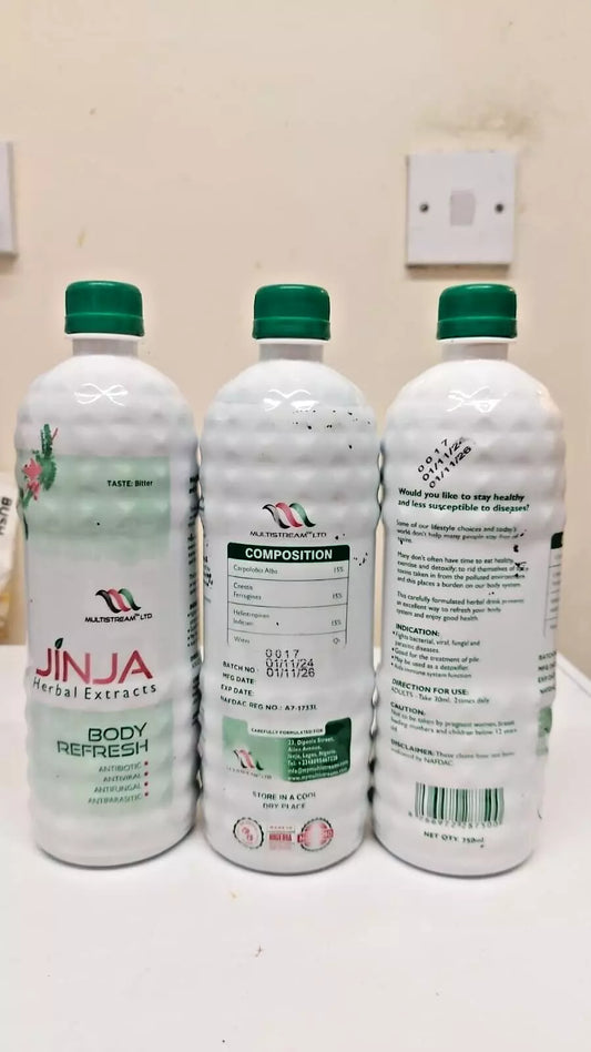 3 BOTTLES OF JINJA HERBAL EXTRACT HEALTH DRINK ORIGINAL 350ML