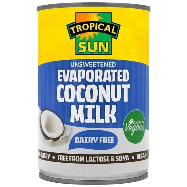 Tropical Sun Evaporated Coconut Milk – 400ml (Unsweetened, Dairy-Free, Vegan)
