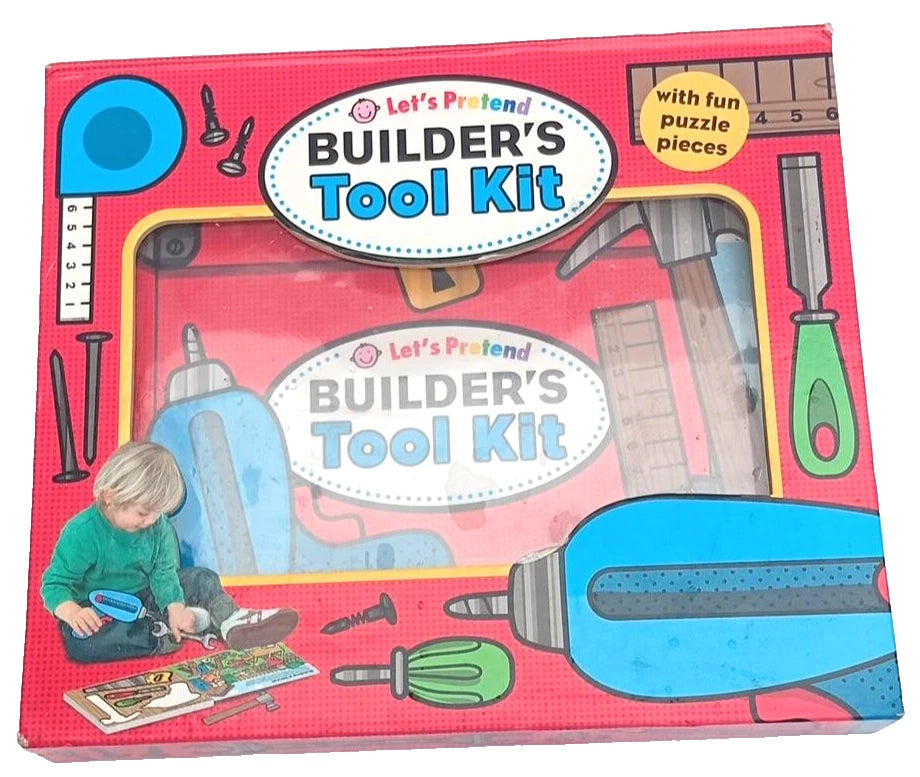 Let’s Pretend Builder’s Tool Kit – Kids Role Play Set with Puzzle Pieces Ages 3+