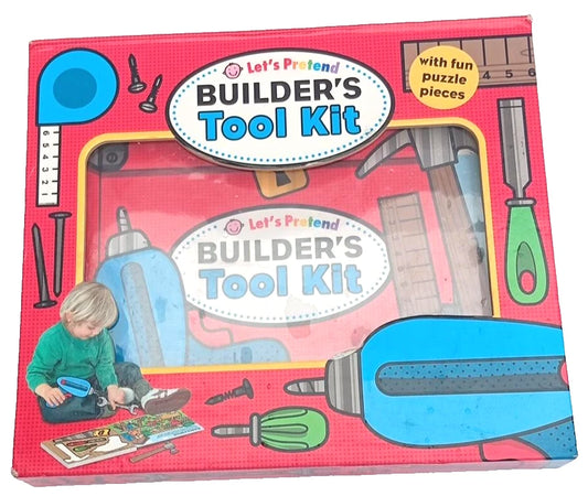 Let’s Pretend Builder’s Tool Kit – Kids Role Play Set with Puzzle Pieces Ages 3+