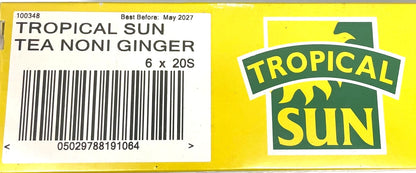 6 x Tropical Sun Noni Ginger Tea Caffeine-Free, 20 Tea Bags Each