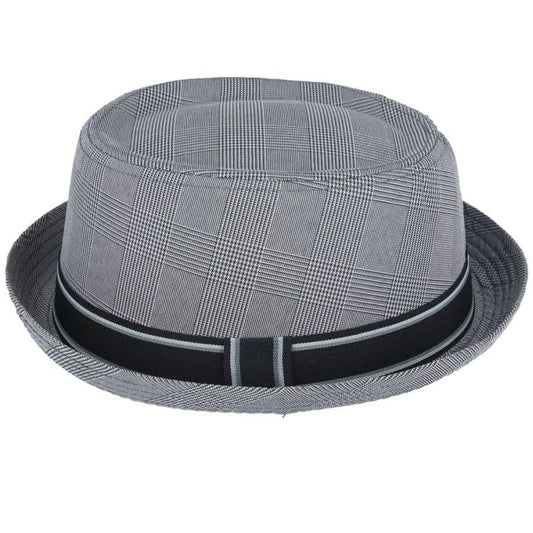 Cotton Pork Pie Hat With Strip Band - Grey - X Large 61cm