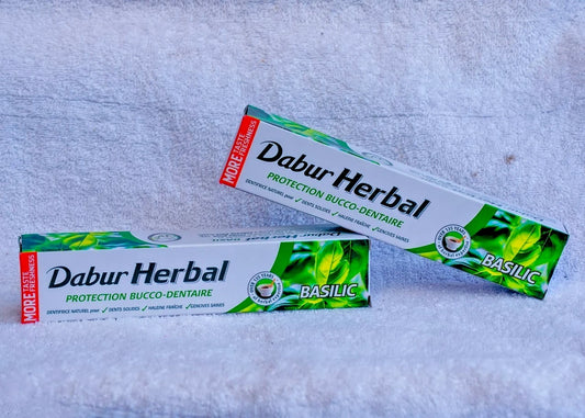 2x Dabur Herbal Toothpaste with Basil – 100% Natural Herbal Oral Care - 2 pieces