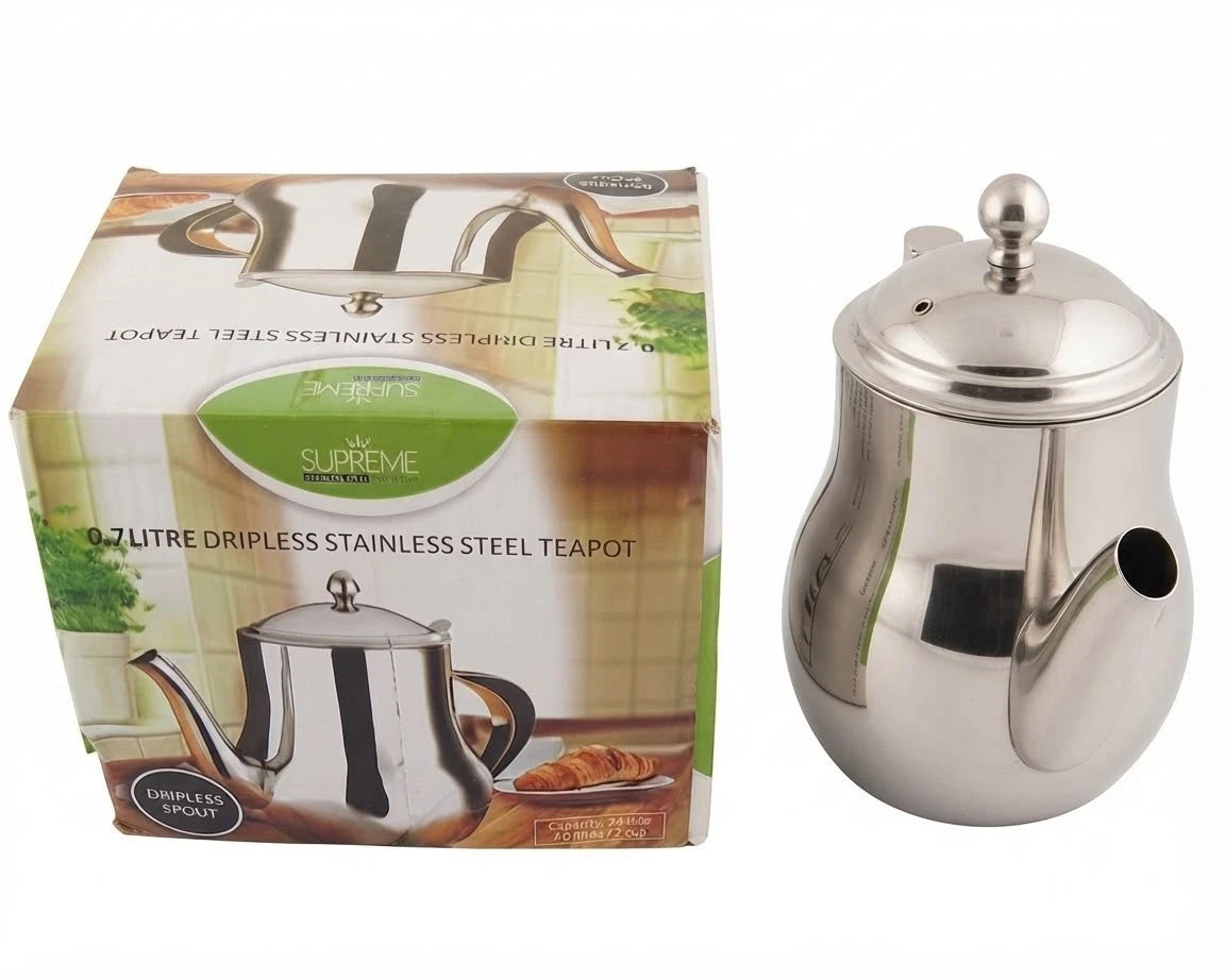 Stainless Steel Teapot Dripless Spout 24fl oz 0.7L - Boxed