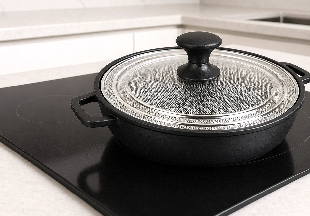 MasterPan “Heat In Steam Out” Granitec Grill Pan With Lid 30cm