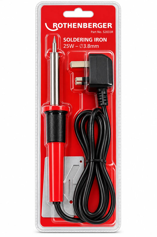 Rothenberger 90299R 25W Electric Soldering Iron 3.8mm Tip UK Plug