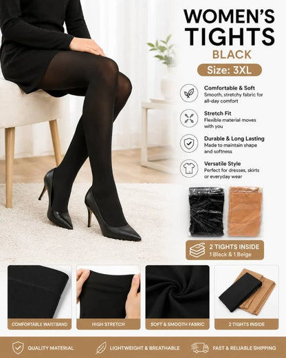 Women’s Beige Tights 3XL 2 Pairs Nylon Spandex Brand New