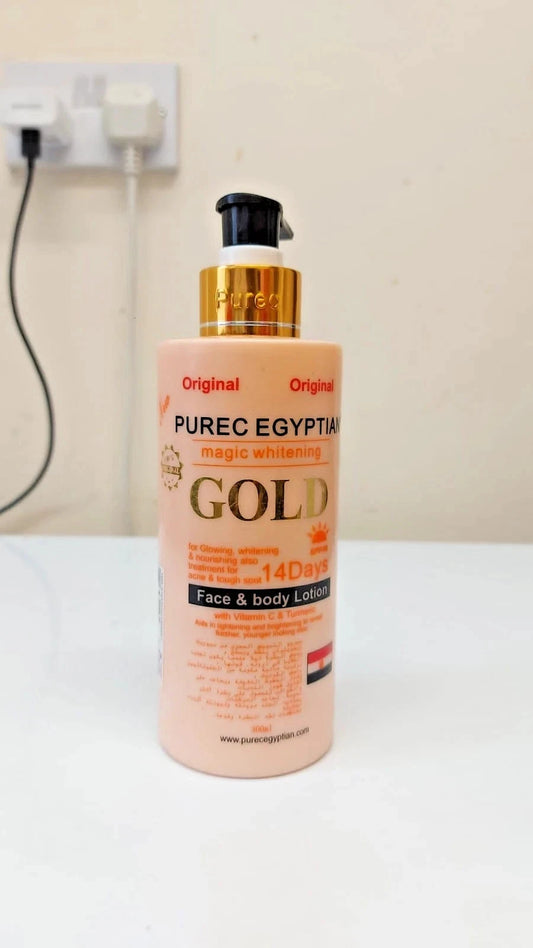 Purec Egyptian Gold Lightening Lotion For Face & Body Original 300ml