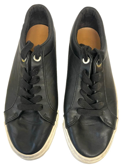 M&S Low Top Leather Trainers Black UK 5.5/ US 7.5M Lace Up Casual Shoes