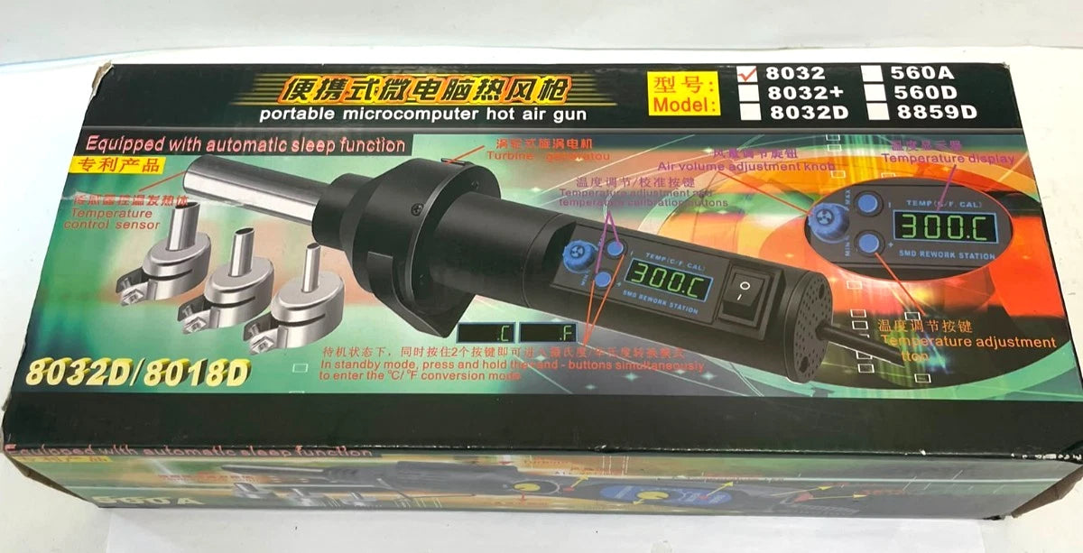 Portable Microcomputer Hot Air Gun 540W 220V SMD Rework Station New