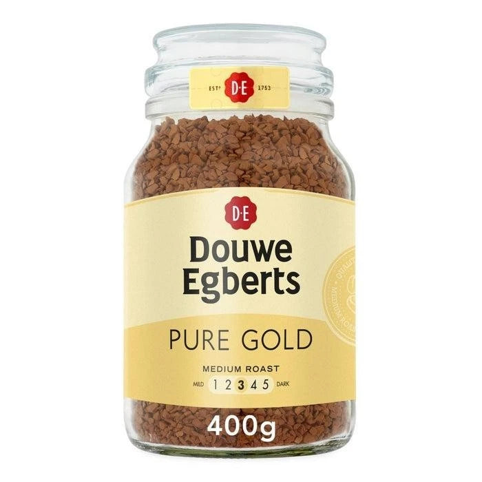 Douwe Egberts Pure Gold Instant Coffee 400g Medium Roast Glass Jar