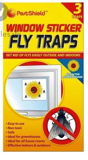 2 x PestShield Window Sticker Flyer Traps - 6 Traps